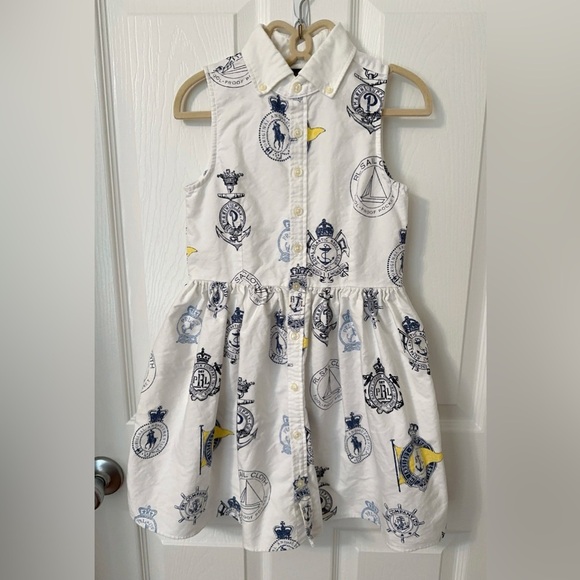 Ralph Lauren Kids Dress - White and Navy - Picture 1 of 8